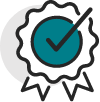 Award with checkmark icon